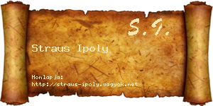Straus Ipoly névjegykártya